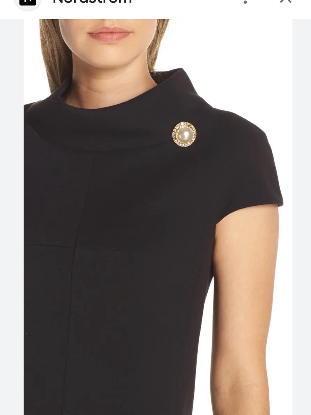 Harper Rose Classic Black A-Line Dress w/Pockets & Pearl/Rhinestone Accent Sz 16
